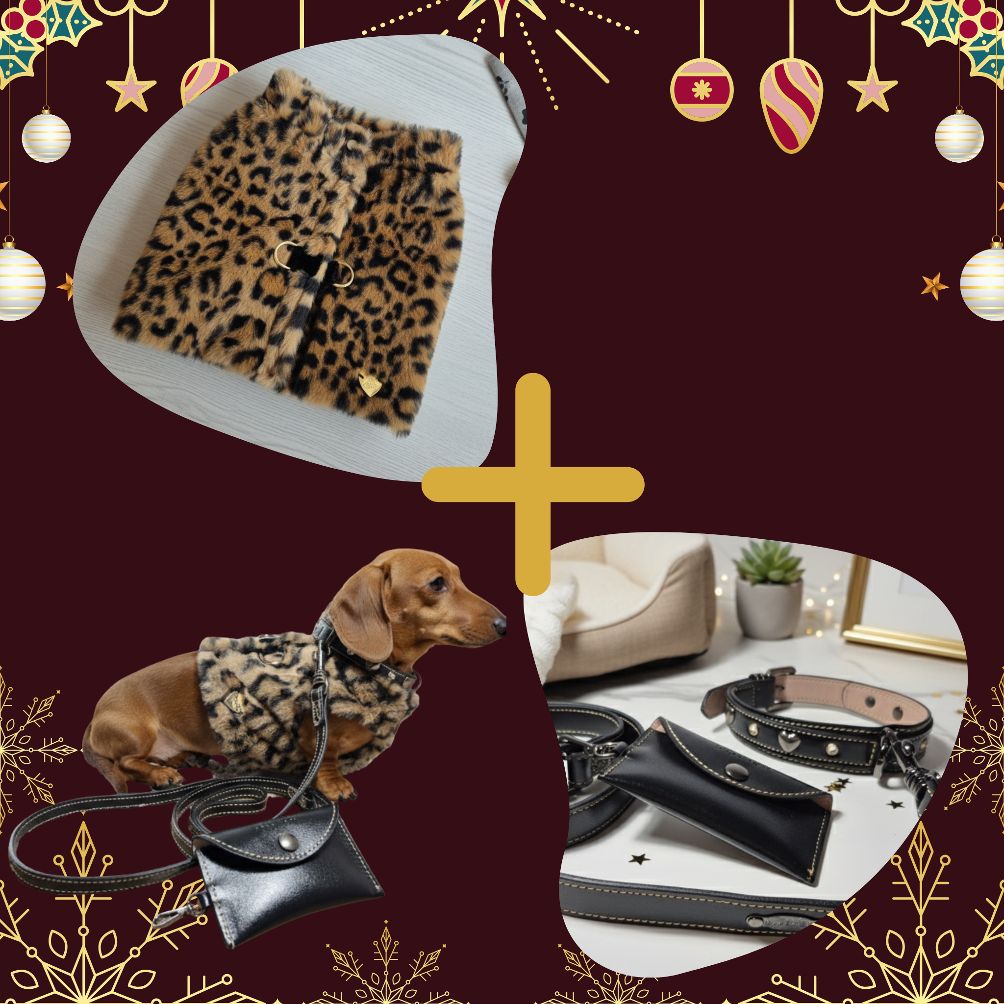 Set Completo Leopard: Pettorina, Guinzaglio e Collare Cani